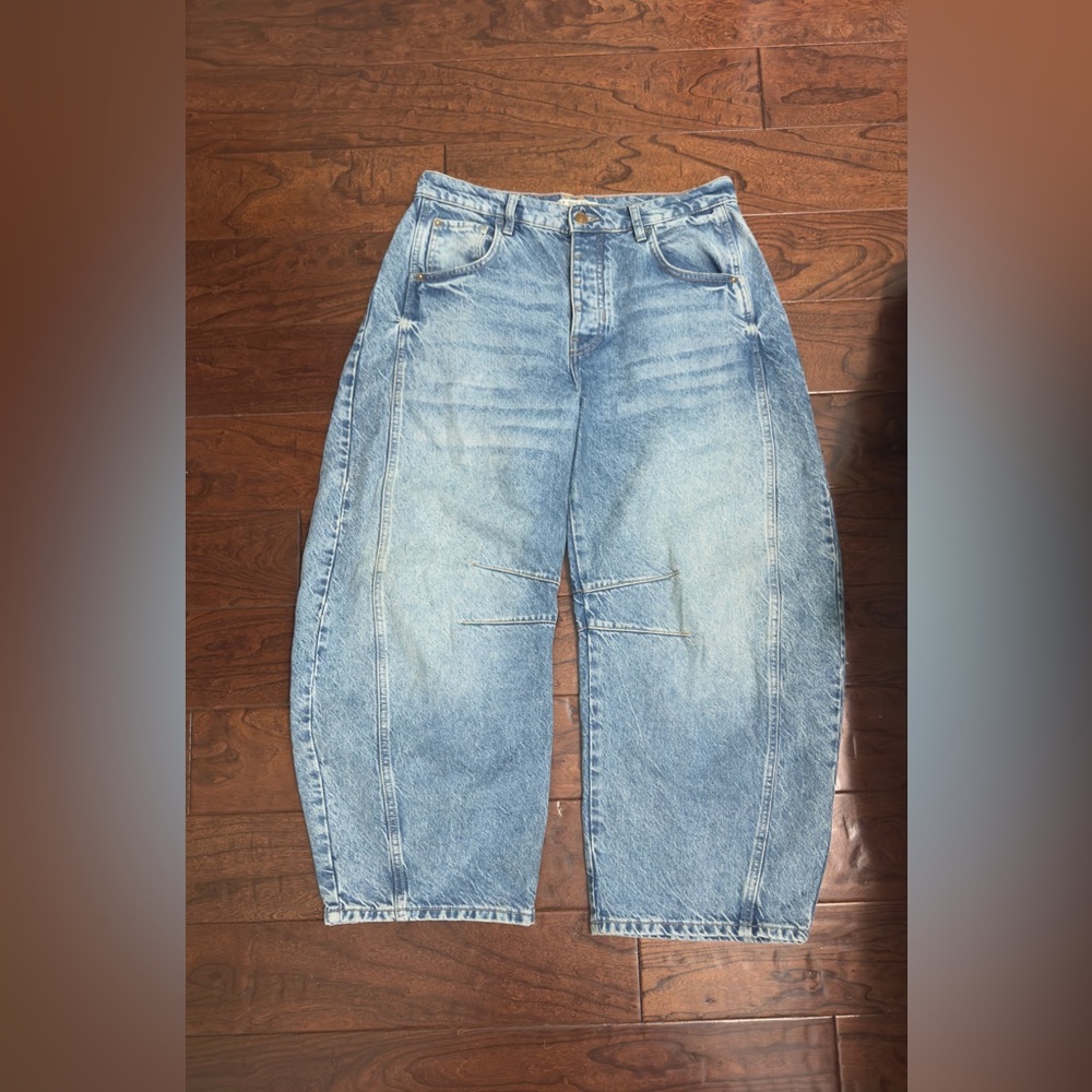 We The Free Light Blue Denim Barrel Jeans